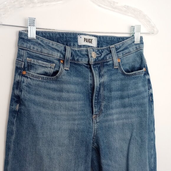 Paige Leenah Rock-On Destructed Wide Leg Jeans - Picture 2 of 8